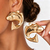 Threedimensional Fishshaped Plated Alloy Earrings For Women With Steel Posts Fashion Jewelry