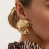 Threedimensional Fishshaped Plated Alloy Earrings For Women With Steel Posts Fashion Jewelry