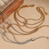 Threelayer Cauliflower Geometric Stainless Steel Bracelet With Pvd Vacuum Furnace Electroplated Gold In Simple Style