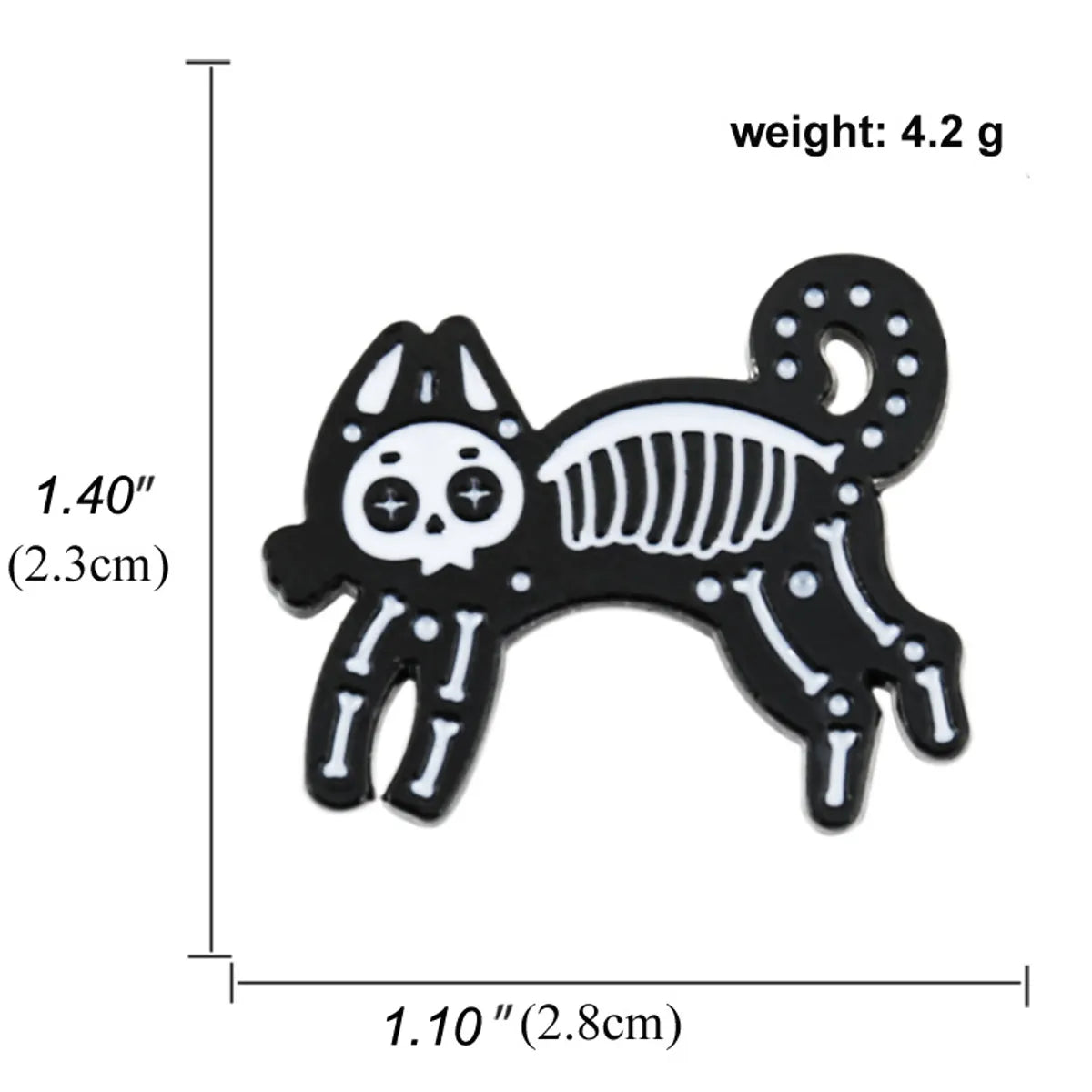 Tide Creative Cartoon Skull Cat Alloy Brooch Collar Pin