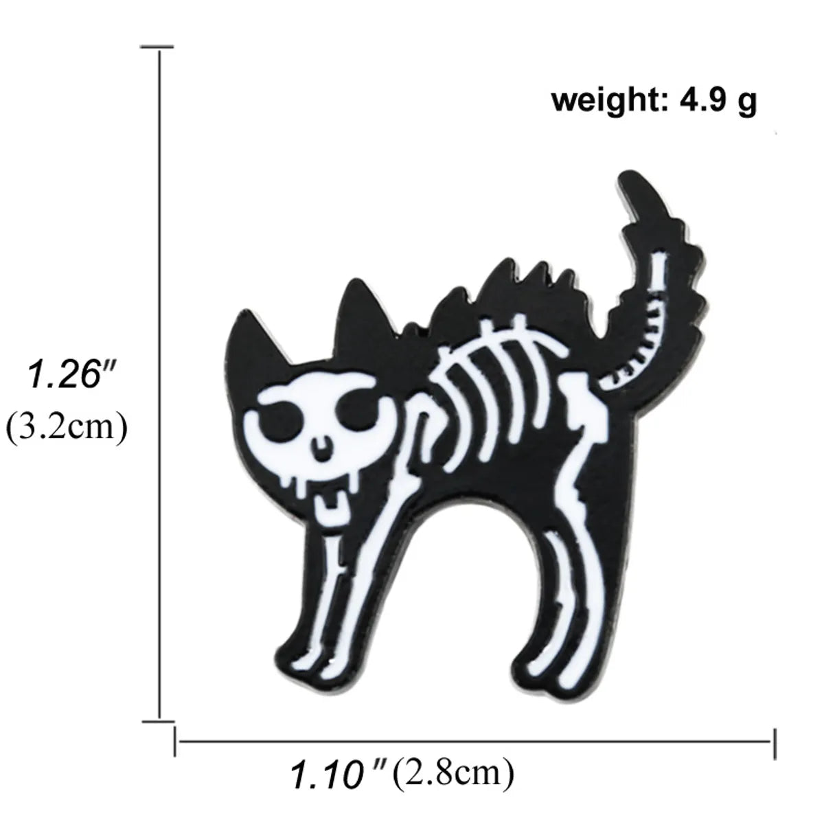 Tide Creative Cartoon Skull Cat Alloy Brooch Collar Pin