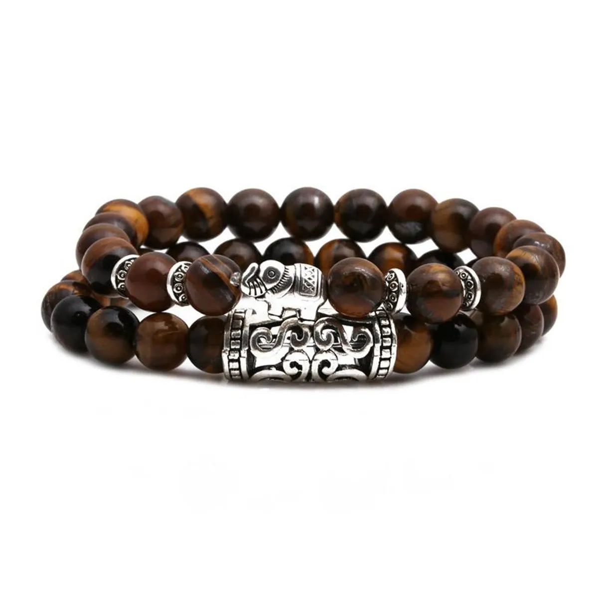 Tiger Eye Stone Owl Buddha Head Bend Set Bracelet Lion Head Elephant Beaded Bracelet