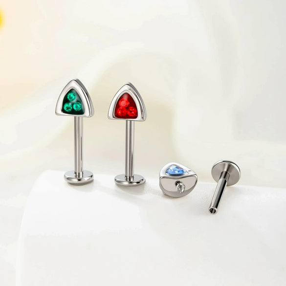 Titanium Alloy Animal Shaped Cat Ear Ear Bone Nail For Cartilage Piercing Set With Diamonds Unisex