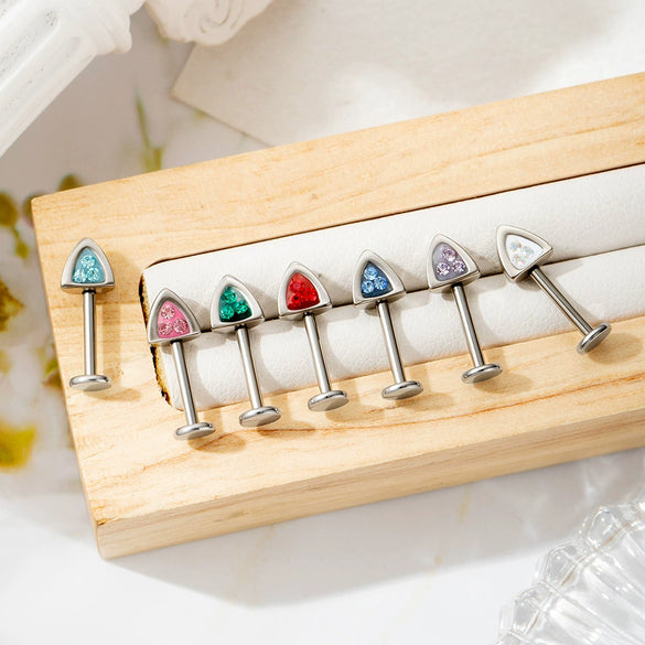 Titanium Alloy Animal Shaped Cat Ear Ear Bone Nail For Cartilage Piercing Set With Diamonds Unisex