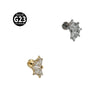 Titanium Alloy Clawshaped Marquise Flower Zircon Earrings And Rhombus Lip Rings With Electroplating Leaves Diamond Square Pattern Simple Style Unisex