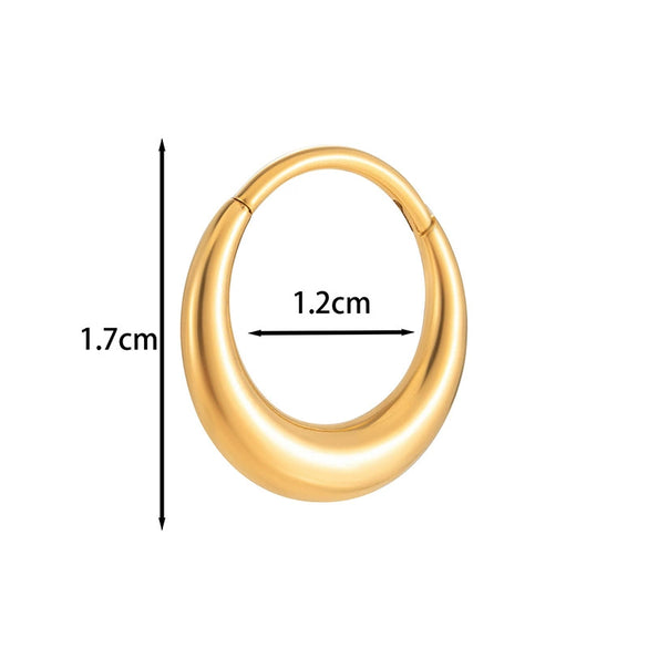 Titanium Alloy Ear Buckle Earrings Fashion Heart Shape Electroplating Unisex