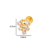 Titanium Alloy Flower Pattern Electroplated Women's Cartilage Puncture Earrings