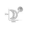 Titanium Alloy Flower Pattern Electroplated Women's Cartilage Puncture Earrings