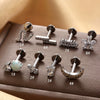 Titanium Alloy Flower Pattern Electroplated Women's Piercing Ear Nails