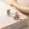 Titanium Alloy Geometric Flowershaped Inlaid Zircons Pushpin Lip Nail Rod Cartilage Piercing Earrings For Women Electroplated