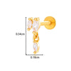 Titanium Alloy Geometric Heart Earrings Lip Nail Piercing Jewelry Copper Inlaid Zircon Electroplated