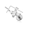 Titanium Alloy Geometric Heart Earrings Lip Nail Piercing Jewelry Copper Inlaid Zircon Electroplated