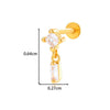 Titanium Alloy Geometric Heart Earrings Lip Nail Piercing Jewelry Copper Inlaid Zircon Electroplated