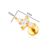 Titanium Alloy Geometric Heart Earrings Lip Nail Piercing Jewelry Copper Inlaid Zircon Electroplated