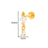 Titanium Alloy Geometric Heart Earrings Lip Nail Piercing Jewelry Copper Inlaid Zircon Electroplated