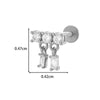 Titanium Alloy Geometric Heart Earrings Lip Nail Piercing Jewelry Copper Inlaid Zircon Electroplated