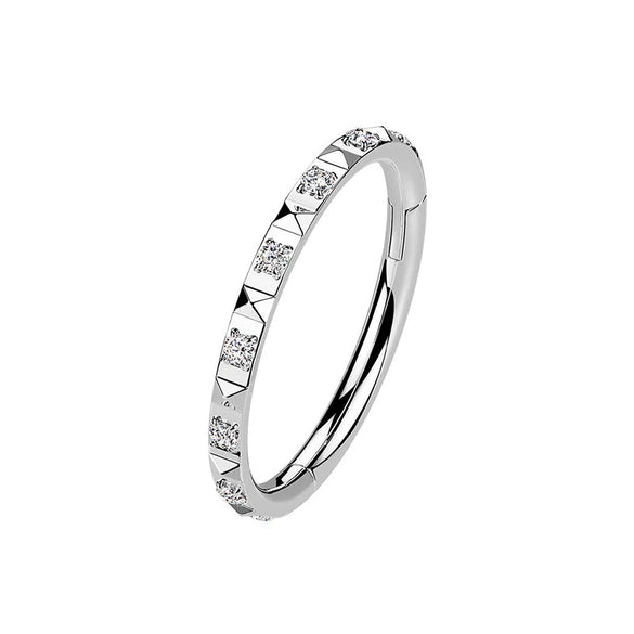 Titanium Alloy Geometric Jewelry With Diamonds Lip Ring Nose Ring Tongue Nail Ear Bone Ring