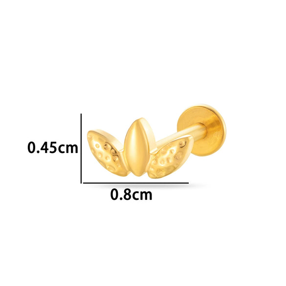 Titanium Alloy Geometric Love Butterfly Inner Teeth Screw Flat Bottom Rod Lip Nail Ear Bone Nail Puncture Jewelry Electroplated
