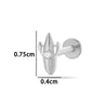Titanium Alloy Geometric Love Butterfly Inner Teeth Screw Flat Bottom Rod Lip Nail Ear Bone Nail Puncture Jewelry Electroplated