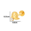Titanium Alloy Geometric Love Butterfly Inner Teeth Screw Flat Bottom Rod Lip Nail Ear Bone Nail Puncture Jewelry Electroplated