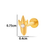 Titanium Alloy Geometric Love Butterfly Inner Teeth Screw Flat Bottom Rod Lip Nail Ear Bone Nail Puncture Jewelry Electroplated