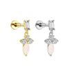 Titanium Alloy Geometric Style Electroplated Unisex Fashion Opal Lip Earrings