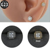 Titanium Alloy Geometric Tshaped Inlaid Zircon Lip Nail And Ear Bone Nail Puncture Jewelry With Electroplating