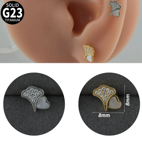 Titanium Alloy Geometric Tshaped Inlaid Zircon Lip Nail And Ear Bone Nail Puncture Jewelry With Electroplating