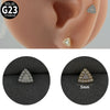 Titanium Alloy Geometric Tshaped Inlaid Zircon Lip Nail And Ear Bone Nail Puncture Jewelry With Electroplating