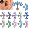 Titanium Alloy Geometric Zircon Earrings And Lip Nails Piercing Jewelry