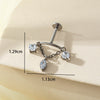 Titanium Alloy Heart Shape Inlaid Zircon Electroplated Women's Cartilage Piercing Earrings