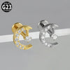 Titanium Alloy Heartshaped Lip Piercing Decoration With Moon Chain And Zirconium Plating Fashion Style