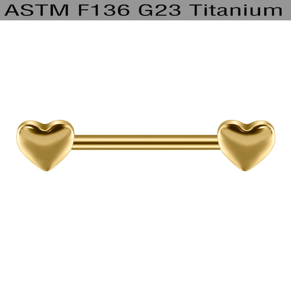 Titanium Alloy Heartshaped Pintype Nipple Ring Electroplated Piercing Jewelry