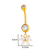 Titanium Alloy Inlaid Zirconium Flower Butterfly Pendant Navel Nail Women's Abdominal Piercing Jewelry