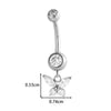 Titanium Alloy Inlaid Zirconium Flower Butterfly Pendant Navel Nail Women's Abdominal Piercing Jewelry
