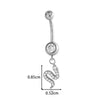 Titanium Alloy Inlaid Zirconium Flower Butterfly Pendant Navel Nail Women's Abdominal Piercing Jewelry