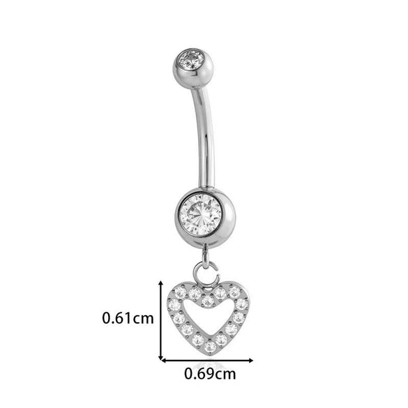 Titanium Alloy Inlaid Zirconium Flower Butterfly Pendant Navel Nail Women's Abdominal Piercing Jewelry