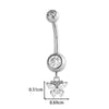 Titanium Alloy Inlaid Zirconium Flower Butterfly Pendant Navel Nail Women's Abdominal Piercing Jewelry