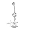 Titanium Alloy Inlaid Zirconium Flower Butterfly Pendant Navel Nail Women's Abdominal Piercing Jewelry