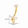 Titanium Alloy Inlaid Zirconium Flower Navel Nail Women's Fashion Abdominal Piercing Jewelry