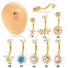 Titanium Alloy Inlaid Zirconium Flower Navel Nail Women's Fashion Abdominal Piercing Jewelry
