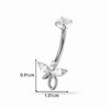 Titanium Alloy Inlaid Zirconium Flower Navel Nail Women's Fashion Abdominal Piercing Jewelry