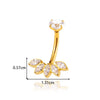 Titanium Alloy Inlaid Zirconium Flower Navel Nail Women's Fashion Abdominal Piercing Jewelry