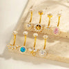 Titanium Alloy Inlaid Zirconium Flower Navel Nail Women's Fashion Abdominal Piercing Jewelry