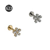 Titanium Alloy Lip Ring And Piercing Earrings With Flower Cross Arrow Pattern And Electroplating Treatment