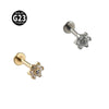 Titanium Alloy Lip Ring And Piercing Earrings With Flower Cross Arrow Pattern And Electroplating Treatment
