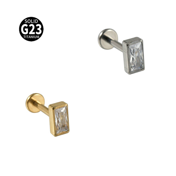 Titanium Alloy Lip Ring And Piercing Earrings With Flower Cross Arrow Pattern And Electroplating Treatment