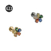 Titanium Alloy Lip Ring And Piercing Earrings With Flower Cross Arrow Pattern And Electroplating Treatment