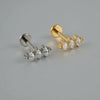 Titanium Alloy Love Water Drop Puncture Earrings With Heart Shape And Inlaid Zircon Electroplated