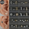 Titanium Alloy Love Water Drop Puncture Earrings With Heart Shape And Inlaid Zircon Electroplated